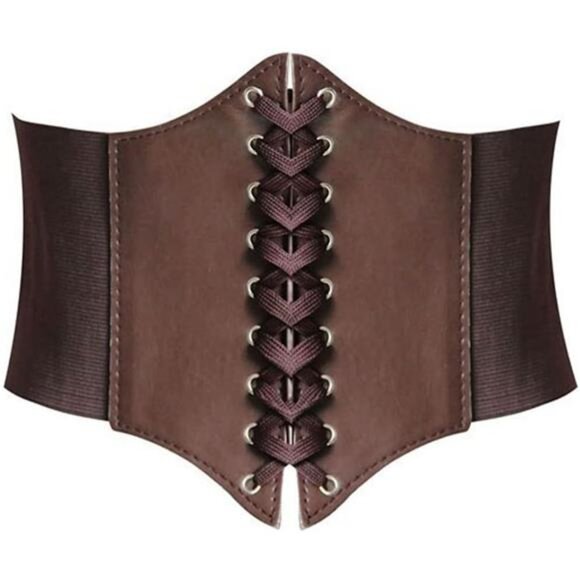 Womens Corset Belts Lace-up Tied Waspie Belt Retro Waist Cinch Belt - Picture 1 of 7